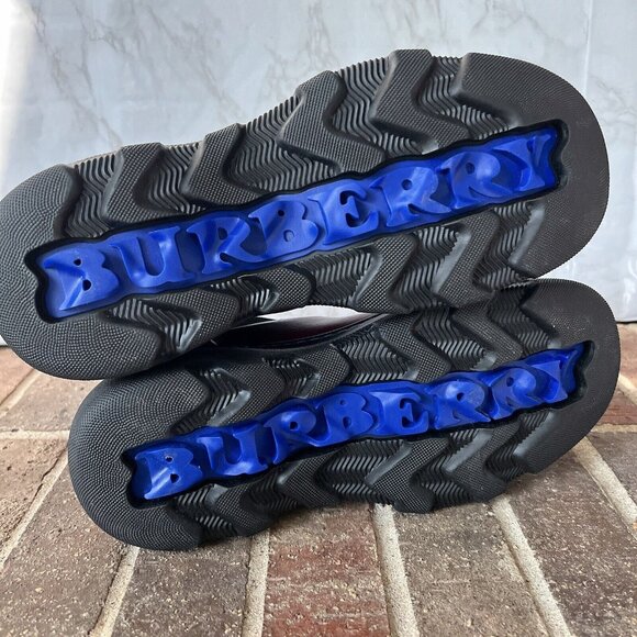 $1290 BURBERRY Gabriel Creeper Pull On Chelsea Boots Plum Leather Men EU 42 US 9 - Picture 7 of 10